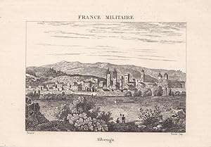 Albenga, Provinz Savona in Ligurien, Stahlstich um 1835 aus France Militaire, Blattgröße: 10,5 x ...