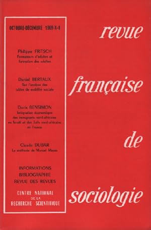 Revue française de sociologie / octobre -decembre 1969