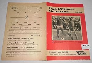 Programm Punktspiel, Liga Staffel B 1981 Chemie PCK Schwedt - 1. FC Union Berlin