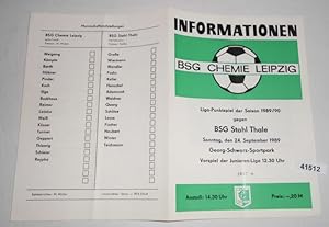 Informationen Nr. 2637 Liga-Punktspiel der Saison 1989/90 BSG Chemie Leipzig gegen BSG Stahl Thale