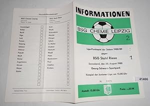 Stahl Riesa Programm DDR Liga 1989/90 BSG Chemie Leipzig 