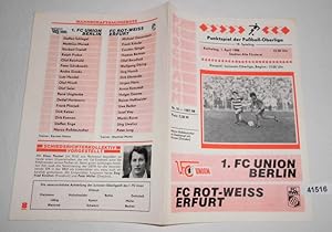Programm Punktspiel der Fußball - Oberliga 19. Spieltag 1988 1. FC Union Berlin - FC Rot-Weiss Er...