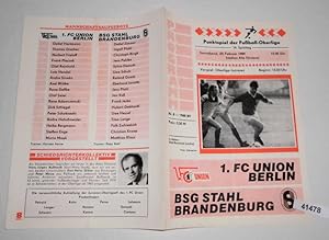 Programm Punktspiel der Fußball - Oberliga 14. Spieltag 1989 1. FC Union Berlin - BSG Stahl Brand...