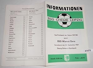 Informationen Liga-Punktspiel der Saison 1987/88 BSG Chemie Leipzig gegen BSG Wismut Gera