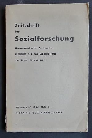 Zeitschrift für Sozialforschung. Herausgegeben im Auftrag des Instituts für Sozialforschung. Jahr...