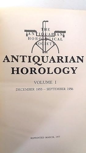 Imagen del vendedor de Antiquarian Horology Volume 1 December 1953-September 1956 a la venta por Your Book Soon