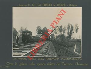 Costruzione nuova linea ferroviaria Piacenza - Cremona. Cave in golena sulle sponde sinistra e de...