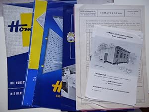14 Prospekte u. Informationen über Homapas Kunststoffplatten mit Hartplattenkern, Homanit-Holzfas...