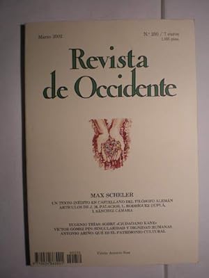 Seller image for Revista de Occidente n 250. Marzo 2002. Max Scheller for sale by Librera Antonio Azorn
