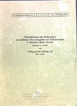 Seller image for bersichtskarte der Bodentypen im sdlichen Oberrheingebiet mit Erluterungen I. Abschnitt Basel-Staufen (Mastab 1:70000); Sonderdruck; for sale by books4less (Versandantiquariat Petra Gros GmbH & Co. KG)