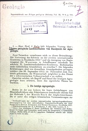 Bild des Verkufers fr Unsere geologische Landesaufnahme vom Standpunkt der Agrogeologie; zum Verkauf von books4less (Versandantiquariat Petra Gros GmbH & Co. KG)