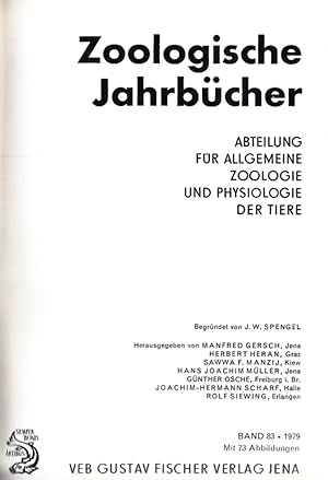 Zoologische Jahrbücher Abteilung für allgemeine Zoologie und Physiologie der Tiere.