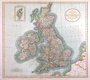 A NEW MAP OF THE BRITISH ISLES .. Map of the British Isles with Ireland.