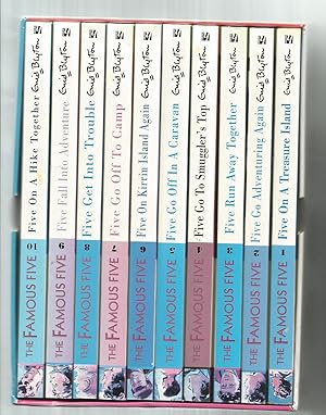 Imagen del vendedor de The Famous Five Box Set Nos. 1-10. Treasure Island:Go Adventuring Again: Run Away Together: Go to Smugglers Top: Go Off in a Caravan: On Kirrin Island Again: Go Off to Camp: Get Into Trouble: Fall Into Adventure; On a Hike Together. a la venta por Matilda Mary's Books