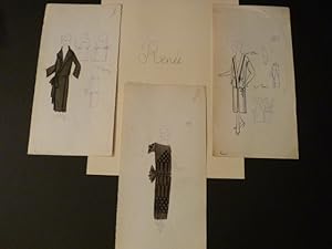 Exceptionnel ensemble de 3 dessins originaux de mode, réalisés dans les années 1920 pour la Maiso...