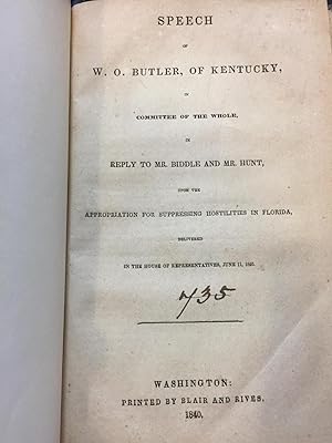 Speech of W. O. Butler, of Kentucky: in Reply to Mr. Biddle and Mr. Hunt, Upon the Appropriation ...