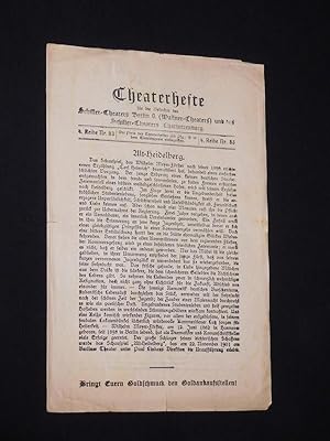 Image du vendeur pour Theaterhefte fr die Besucher des Schiller-Theaters Berlin O. (Wallner-Theaters) und des Schiller-Theaters Charlottenburg um 1920. ALT-HEIDELBERG von Meyer-Frster. Spielleitung; Franz Bonno. Mit Alfred Braun, Richard Wirth, Alfred Bolke, Carl Walter Schott, Robert Amann, Arthur Menzel, Jeanette Bethge, Fanny Wolff, Elly Staerck mis en vente par Fast alles Theater! Antiquariat fr die darstellenden Knste