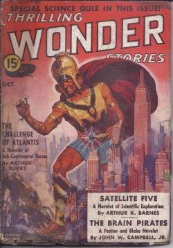 Imagen del vendedor de THRILLING WONDER Stories: October, Oct. 1938 a la venta por Books from the Crypt