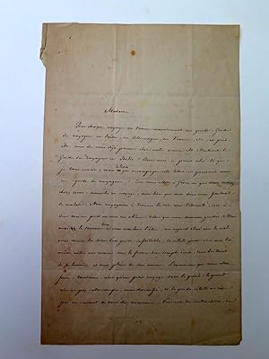Eigenhändiger Brief mit Unterschrift, Adresse und Siegelrest. Rütti-Hardt, 8.VII.1835. 2 Seiten 8...