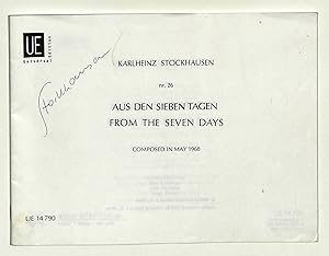 Aus den Sieben Tagen. From the Seven Days composed in May 1968. Nr. 26. [Textbuch].