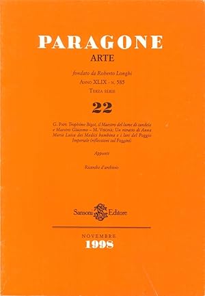 Bild des Verkufers fr Paragone Arte 585. Terza serie. 22 zum Verkauf von Libro Co. Italia Srl