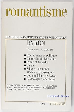 Romantisme de la Revue Société études romantiques, n°7 Byron