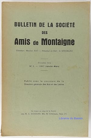 Image du vendeur pour Bulletin de la Socit des Amis de Montaigne Troisime srie n1 mis en vente par Librairie du Bassin