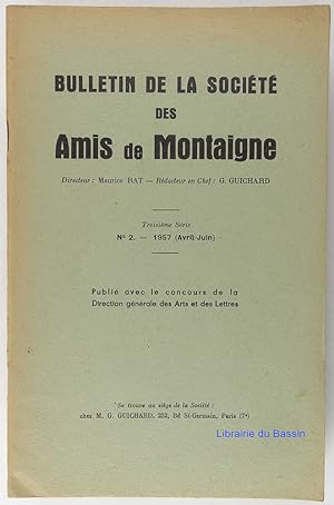 Seller image for Bulletin de la Socit des Amis de Montaigne Troisime srie n2 for sale by Librairie du Bassin