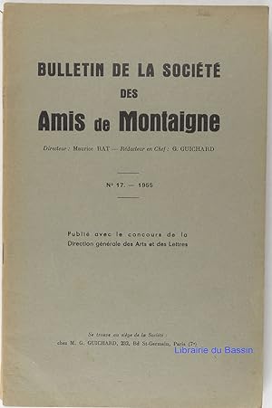 Image du vendeur pour Bulletin de la Socit des Amis de Montaigne n17 mis en vente par Librairie du Bassin