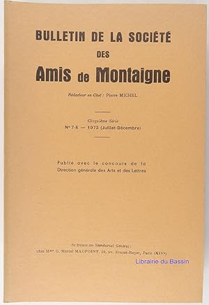 Bild des Verkufers fr Bulletin de la Socit des Amis de Montaigne Cinquime srie n7-8 zum Verkauf von Librairie du Bassin