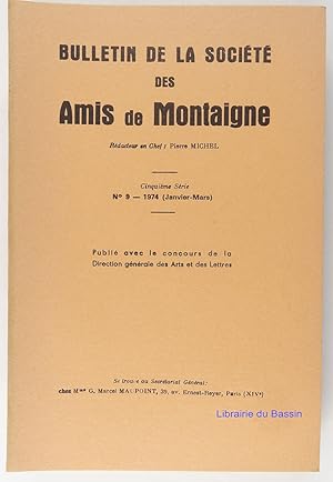 Image du vendeur pour Bulletin de la Socit des Amis de Montaigne Cinquime srie n9 mis en vente par Librairie du Bassin