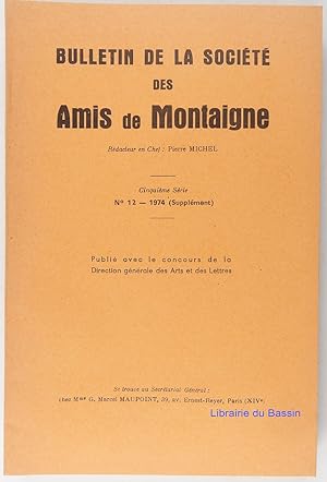 Image du vendeur pour Bulletin de la Socit des Amis de Montaigne Cinquime srie n12 mis en vente par Librairie du Bassin