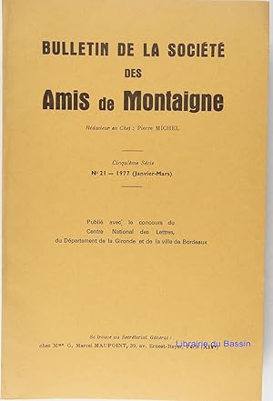 Image du vendeur pour Bulletin de la Socit des Amis de Montaigne Cinquime srie n21 mis en vente par Librairie du Bassin