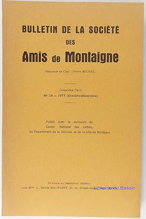 Bild des Verkufers fr Bulletin de la Socit des Amis de Montaigne Cinquime srie n24 zum Verkauf von Librairie du Bassin