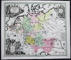 Bild des Verkufers fr Historia Imperii Romano Germanici nec non finitimarum Regionum" - Rmisches Germanisches Reich Basel Brssel Heidelberg Copenhagen Kupferstich Karte zum Verkauf von Antiquariat Steffen Vlkel GmbH