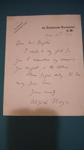 Autographed handwritten letter, 1923