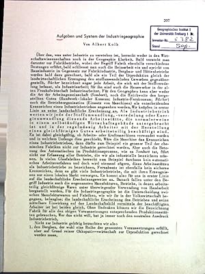 Imagen del vendedor de Aufgaben und System der Industriegeographie; a la venta por books4less (Versandantiquariat Petra Gros GmbH & Co. KG)