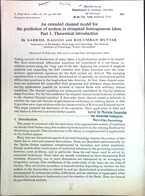 Seller image for An extended channel model for the prediction of motion in elongated homogeneous lakes, PART 1: Theoretical introduction. for sale by books4less (Versandantiquariat Petra Gros GmbH & Co. KG)