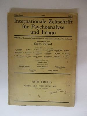 INTERNATIONAL ZEITSCHRIFT FUR PSYCHOANALYSE UND IMAGO - XXV BAND HEFT 1