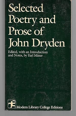Seller image for Selected Poetry And Prose Of John Dryden for sale by Thomas Savage, Bookseller