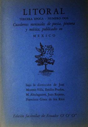 Bild des Verkufers fr LITORAL, Tercera poca, nmero dos. cuadernos mensuales de poesa, pintura y msica, publicados en Mxico zum Verkauf von Laila Books