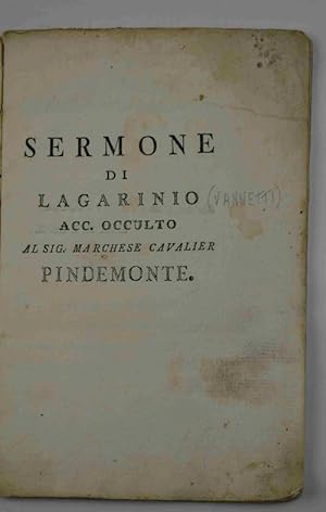 Sermone di Lagarinio acc. occulto al sig. Marchese Cavalier Pindemonte.