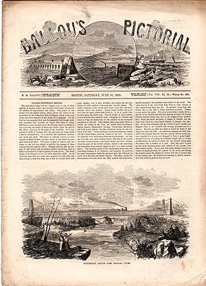 Seller image for Ballou's Pictorial and Drawing-Room Companion June 16 1855 [Niagara Bridge, Persia Fiction, Switzerland, Brazil, Bahia, Roxbury and Brookline Estates, theater, New England] for sale by Singularity Rare & Fine