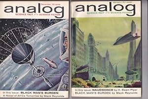 Seller image for Analog Science Fact & Fiction December 1961 & January 1962, 2 issues featuring "Black Man's Burden" by Mark Reynolds + Sleight of Wit, Worm in the Woodwork, Idiot Solvant, Naudsonce, The Helpful Hand of God, The Foreign Hand-Tie, Remember the Alamo, + for sale by Nessa Books