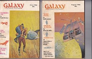 Seller image for Galaxy Science Fiction June & August 1966 featuring "Heisenberg's Eyes" by Frank Herbert (in 2 issues) + Among the Hairy Earthmen, The Piper of Dis, The Body Builders, The Eskimo Invasion, Open the Sky, Priceless Possession, When I Was Miss Dow, ++ for sale by Nessa Books