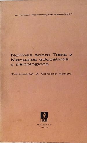 Normas sobre tests y Manuales educativos y psicológicos