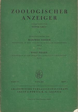 Seller image for Zoologischer Anzeiger. Band 176, Heft 3 for sale by Antiquariat Jterbook, Inh. H. Schulze