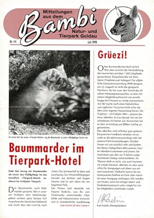 Bild des Verkufers fr Mitteilungen "Bambi" Nr. 44 zum Verkauf von Schueling Buchkurier