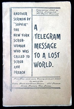 A Telegram Message delivered by "Sopie" the Scrub-woman of New York