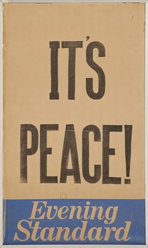 "IT'S PEACE!" News Poster - Inscribed by Beatles Photographer Bob Freeman to George Harrison and ...